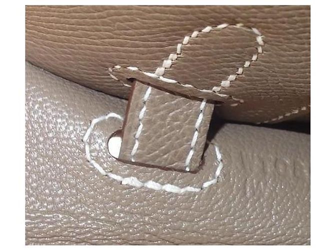 Hermès Kelly Sellier 25 Étoupe Beige Grigio - vista 11
