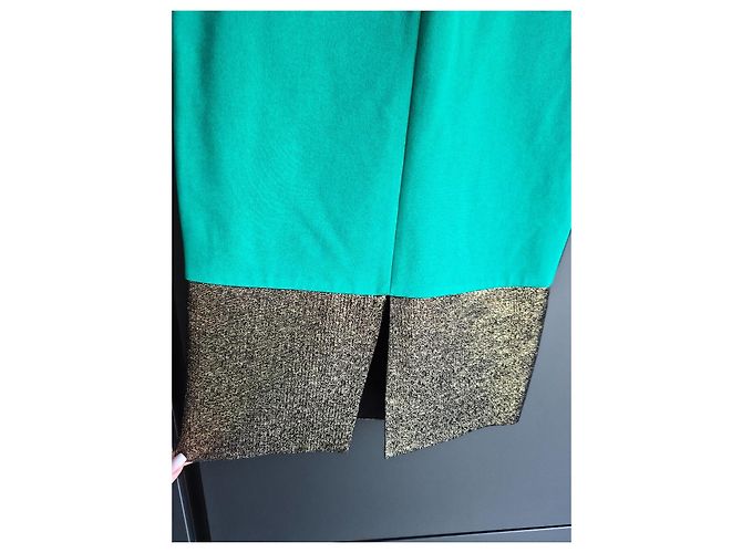 Diane Von Furstenberg Zweifarbiges Midikleid Schwarz Golden Grün - Ansicht 2