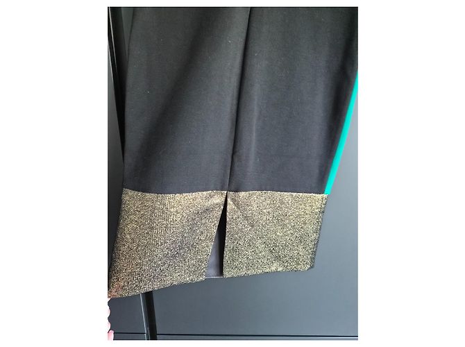 Diane Von Furstenberg Zweifarbiges Midikleid Schwarz Golden Grün - Ansicht 5