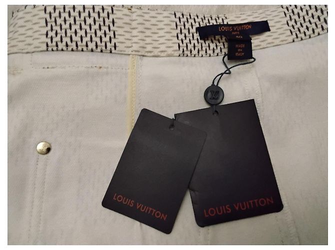 Minifalda de denim de algodón jacquard Damier Azur LOUIS VUITTON FR 40 NWT Blanco Damier ebene - vista 12