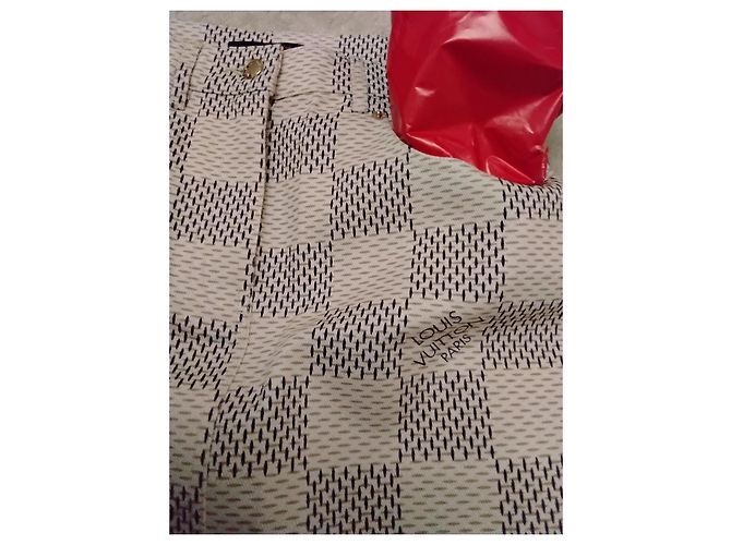 Minifalda de denim de algodón jacquard Damier Azur LOUIS VUITTON FR 40 NWT Blanco Damier ebene - vista 19