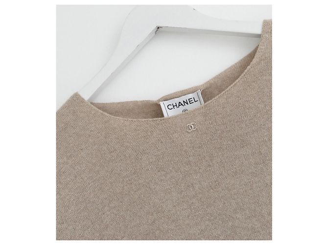 Chanel Suéter de cashmere e seda Outono 1998 Bege - vista 8