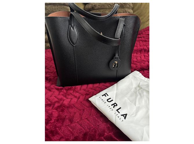 Borsa Tote Furla Vittoria M Nero - vista 7