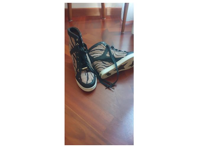 Jimmy Choo Zebra-Print High-Top Keilabsatz-Sneaker Schwarz Zebra-druck - Ansicht 2