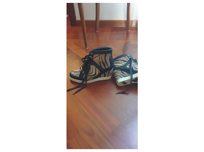 Jimmy Choo Zebra-Print High-Top Keilabsatz-Sneaker Schwarz Zebra-druck - Ansicht 3