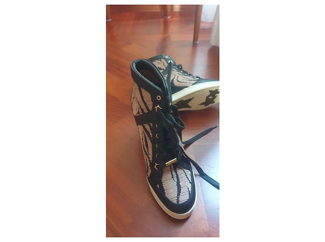 Jimmy Choo Zebra-Print High-Top Keilabsatz-Sneaker Schwarz Zebra-druck - Ansicht 4