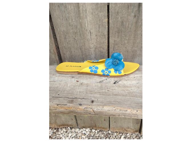 Autre Marque Le Plagiste Sandali bassi gialli floreali Blu Giallo - vista 4