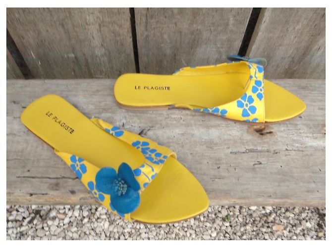 Autre Marque Le Plagiste Sandali bassi gialli floreali Blu Giallo - vista 5