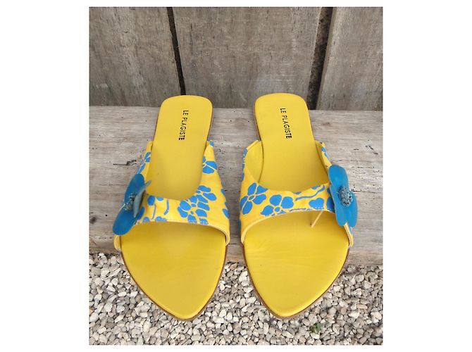 Autre Marque Le Plagiste Sandali bassi gialli floreali Blu Giallo - vista 6