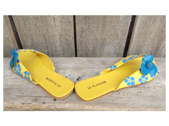 Autre Marque Le Plagiste Sandali bassi gialli floreali Blu Giallo - vista 7