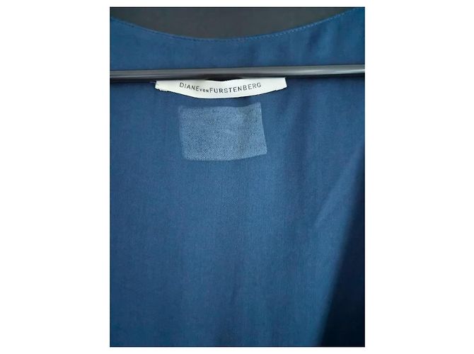 Diane Von Furstenberg Langes blaues Wickelkleid - Ansicht 5