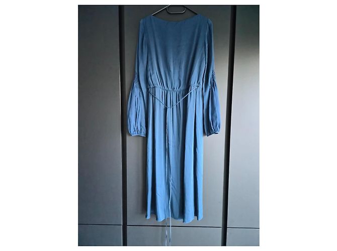 Diane Von Furstenberg Langes blaues Wickelkleid - Ansicht 6