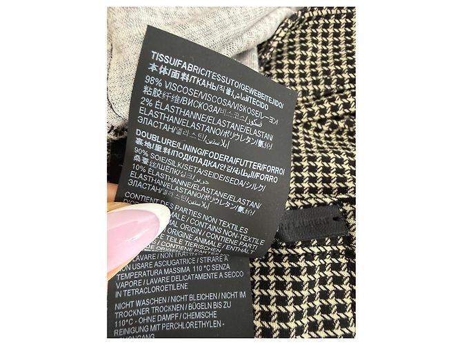 Autre Marque Pantalones de pata de gallo Saint Laurent Castaño Negro - vista 4