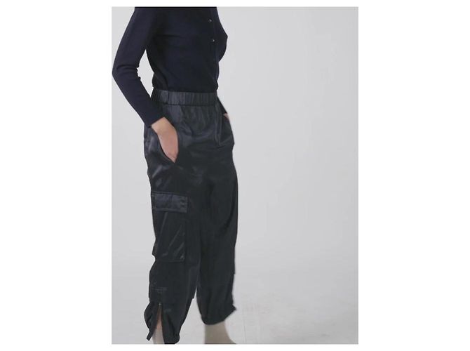 Tibi Black Triacetate Blend Cargo Pants - view 5