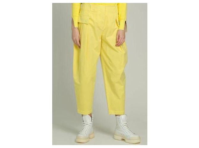 Stella Mc Cartney Pantalones cargo de algodón amarillos Stella McCartney - vista 6
