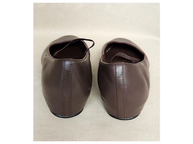 The Row Ballerine Mary Jane in pelle marrone - vista 11