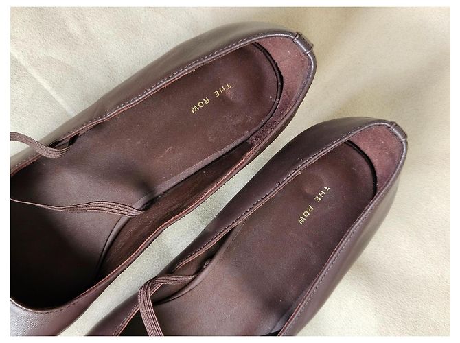 The Row Ballerine Mary Jane in pelle marrone - vista 13