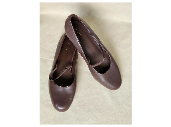 The Row Ballerine Mary Jane in pelle marrone - vista 17