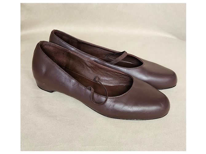 The Row Ballerine Mary Jane in pelle marrone - vista 4