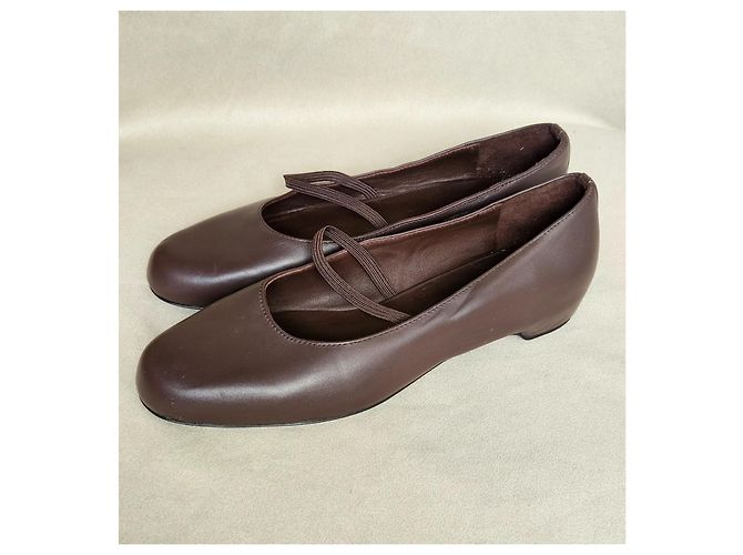 The Row Ballerine Mary Jane in pelle marrone - vista 5