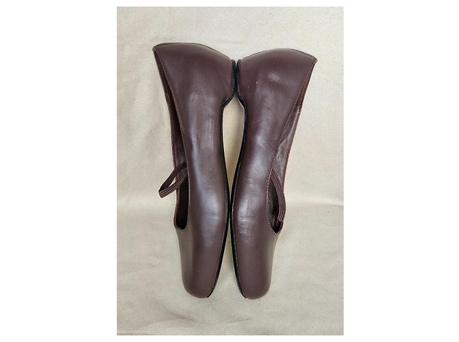 The Row Ballerine Mary Jane in pelle marrone - vista 6