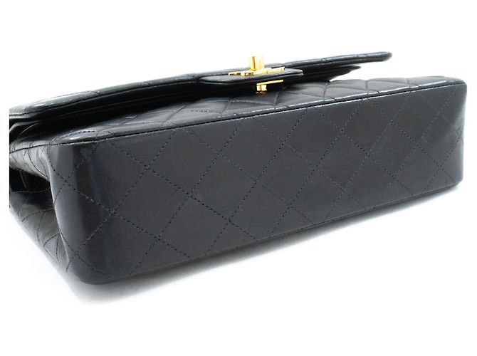 Borsa a tracolla con catena CHANEL Classic Double Flap 10" in pelle di agnello nera Nero - vista 4
