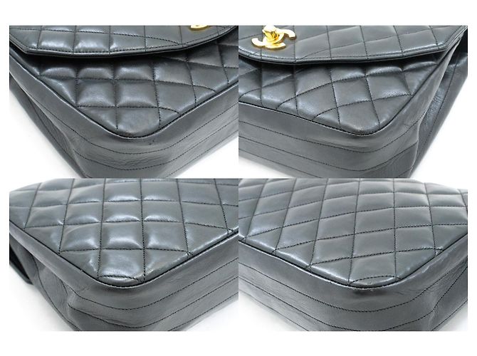 Bolsa de Ombro com Corrente Meia Lua CHANEL Tiracolo Preta Matelassê com Aba Preto - vista 6