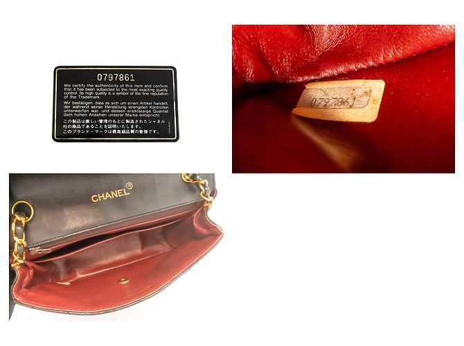 Bolsa de Ombro com Corrente Meia Lua CHANEL Tiracolo Preta Matelassê com Aba Preto - vista 9