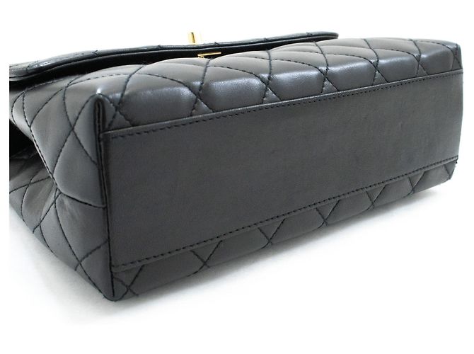 Borsa a mano CHANEL in Lamskin Top Handle Small Bag Kelly Black Flap Nero - vista 4