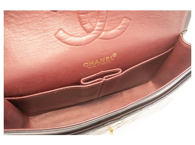 Borsa a tracolla con catena CHANEL Classic Double Flap 10" in pelle di agnello nera Nero - vista 10