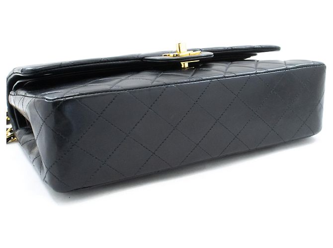 Borsa a tracolla con catena CHANEL Classic Double Flap 10" in pelle di agnello nera Nero - vista 4