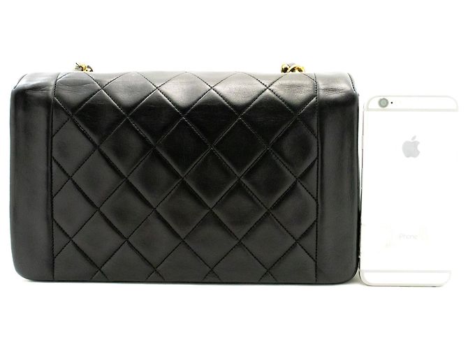 Borsa a tracolla CHANEL Diana Flap con catena in pelle d'agnello matelassé nera Nero - vista 3