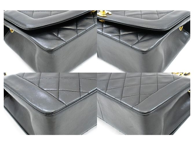 Borsa a tracolla CHANEL Diana Flap con catena in pelle d'agnello matelassé nera Nero - vista 6