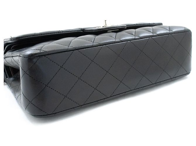 Borsa a tracolla con catena CHANEL Classic Double Flap 10" in pelle di agnello nera Nero - vista 4