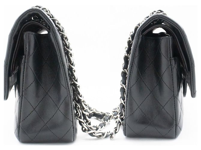 Borsa a tracolla con catena CHANEL Classic Double Flap 10" in pelle di agnello nera Nero - vista 5