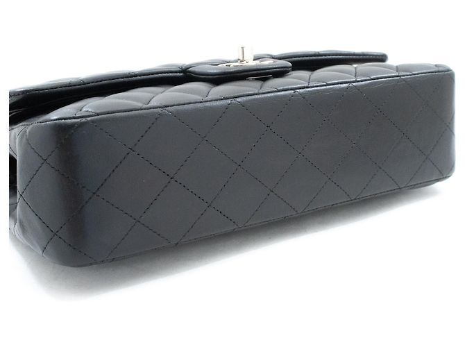 Borsa a tracolla con catena CHANEL Classic Double Flap 10" in pelle di agnello nera Nero - vista 4