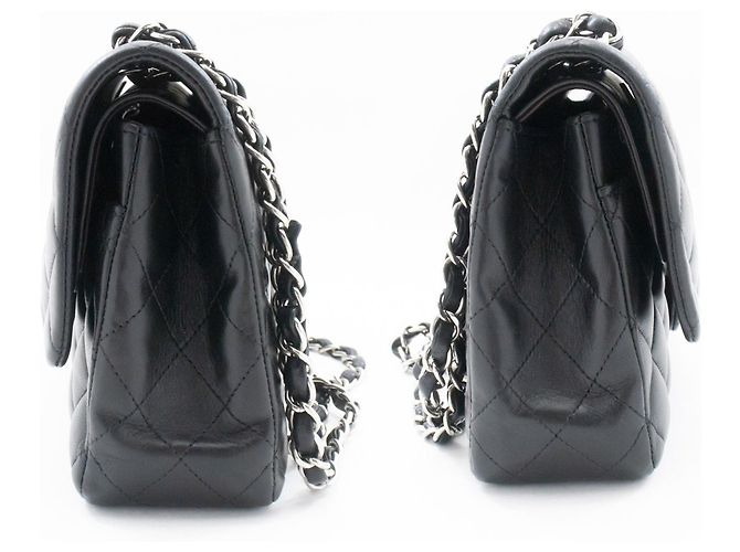 Borsa a tracolla con catena CHANEL Classic Double Flap 10" in pelle di agnello nera Nero - vista 5