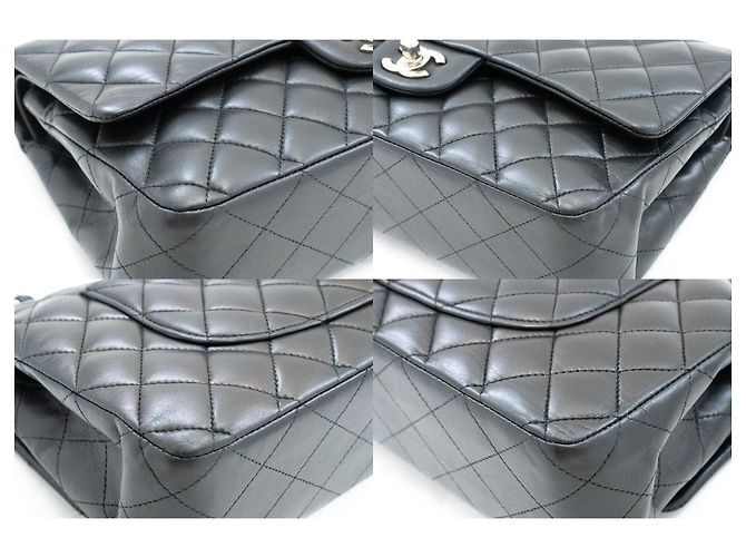Borsa a tracolla con catena CHANEL Classic Double Flap 10" in pelle di agnello nera Nero - vista 6