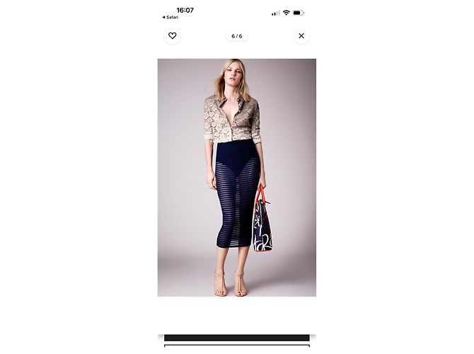 Falda lápiz Burberry Prorsum azul marino Negro Azul oscuro - vista 8