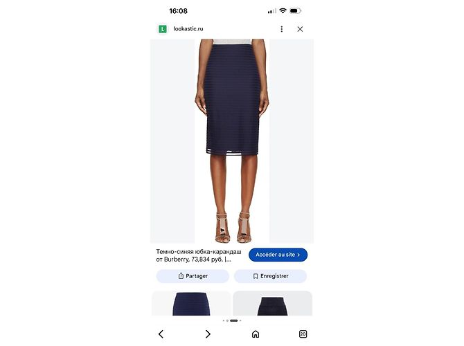 Falda lápiz Burberry Prorsum azul marino Negro Azul oscuro - vista 9