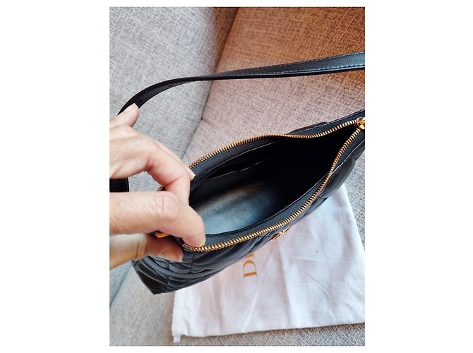 Borsa Christian Dior Miss Caro in pelle d'agnello nera Nero - vista 10