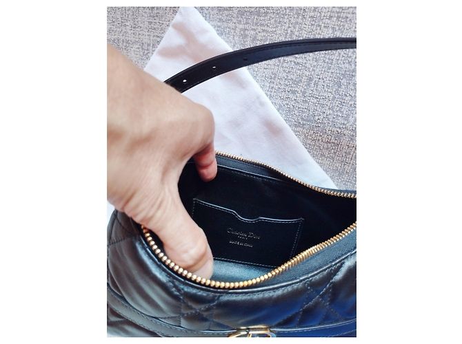 Borsa Christian Dior Miss Caro in pelle d'agnello nera Nero - vista 11