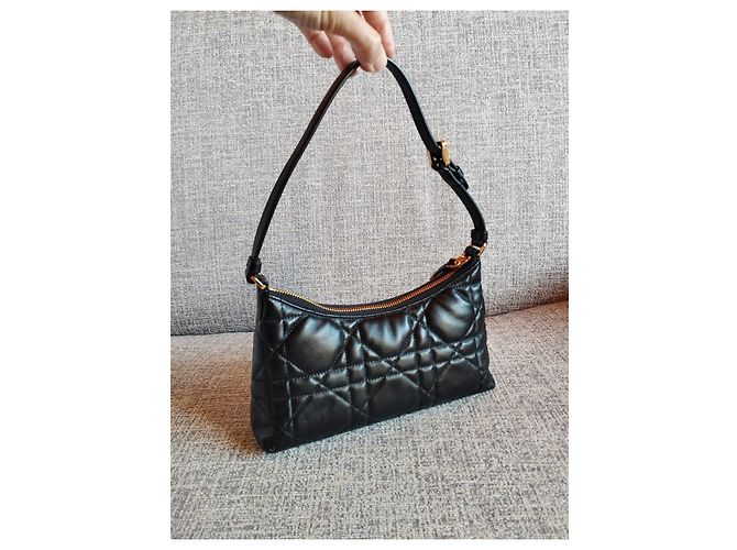 Borsa Christian Dior Miss Caro in pelle d'agnello nera Nero - vista 3