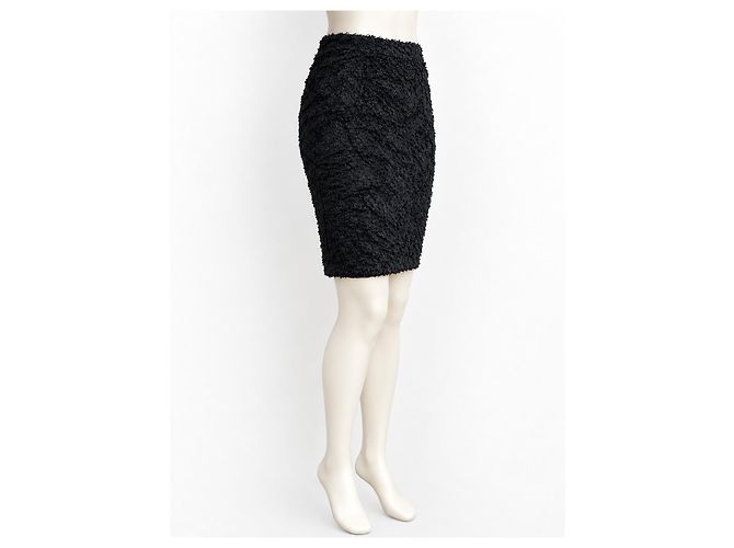 Falda lápiz Fendi texturizada en negro - vista 2