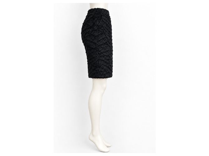 Falda lápiz Fendi texturizada en negro - vista 3