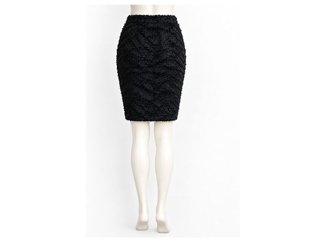 Falda lápiz Fendi texturizada en negro - vista 4
