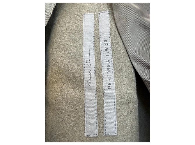 Veste Rick Owens Performa F/W 20 en mélange de laine Marron Beige - vue 3