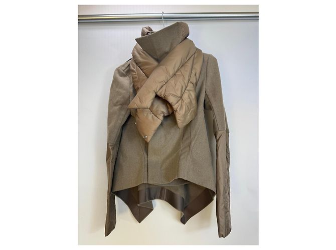 Veste Rick Owens Performa F/W 20 en mélange de laine Marron Beige - vue 6