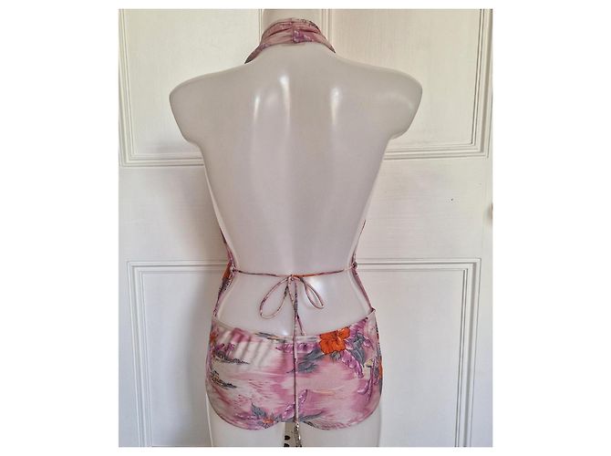 Zimmermann Einteiler-Badeanzug mit Tropenprint Braun Pink Weiß Grün Orange - Ansicht 4