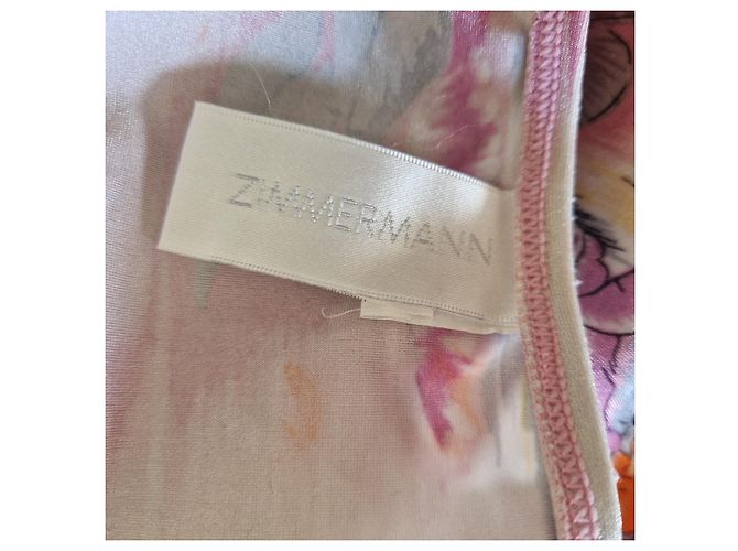 Zimmermann Einteiler-Badeanzug mit Tropenprint Braun Pink Weiß Grün Orange - Ansicht 6